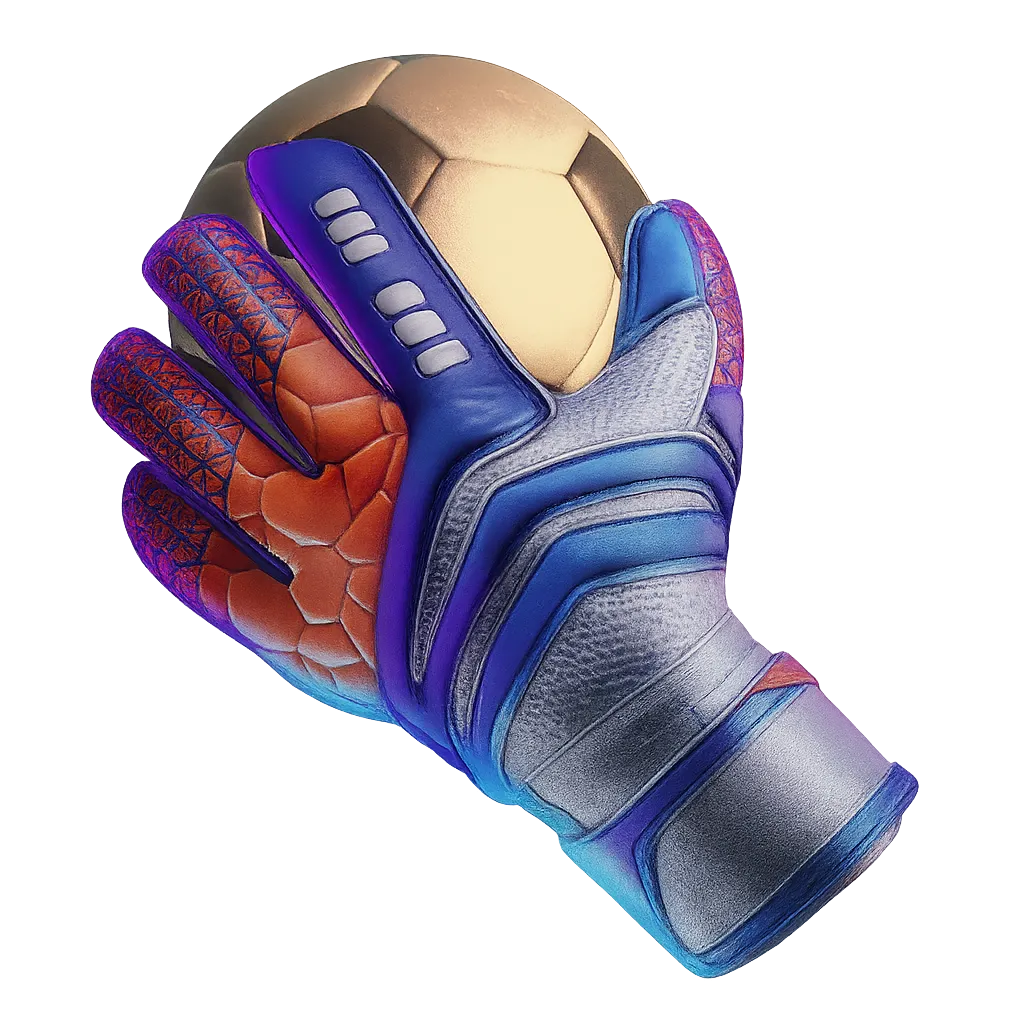 Guante de fútbol con balón